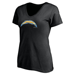 Los Angeles Chargers Women's Midnight Mascot Logo V-Neck T-Shirt Black - NFL