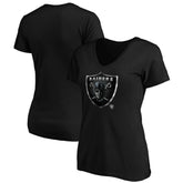 Las Vegas Raiders Women's Midnight Mascot Logo V-Neck T-Shirt Black - NFL