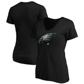 Philadelphia Eagles Women's Midnight Mascot Logo V-Neck T-Shirt Black - NFL