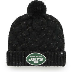 New York Jets '47 Women's Fiona Logo Cuffed Knit Hat with Pom Black - 47 brand