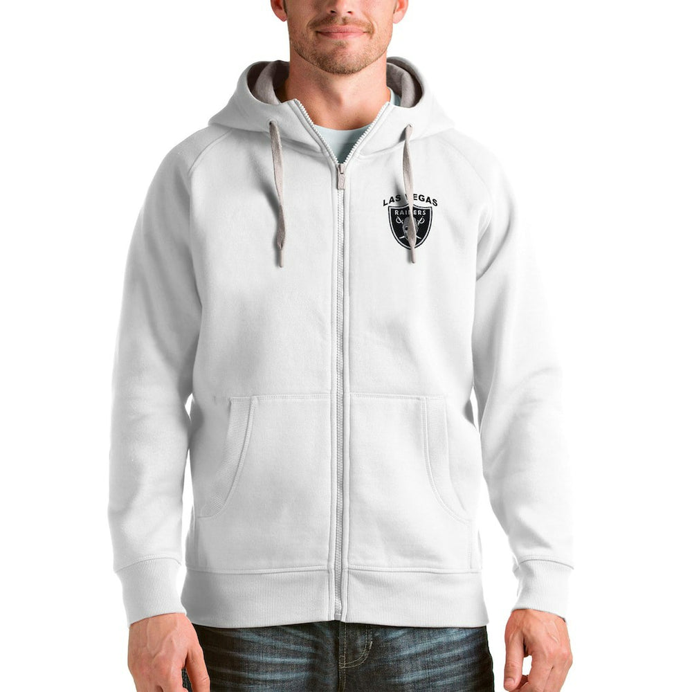 Las Vegas Raiders Antigua Victory Full-Zip Hoodie White - NFL
