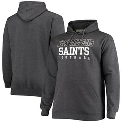 New Orleans Saints Big & Tall Practice Pullover Hoodie Heathered Charcoal - Fanatics