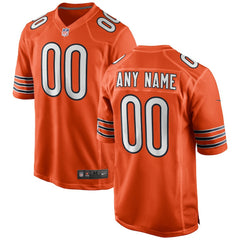 Chicago Bears Alternate Custom Game Jersey Orange - Nike