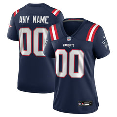 New England Patriots Women's Custom Game Jersey Navy - Nike