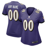Baltimore Ravens Women's Custom Game Jersey Purple - Nike