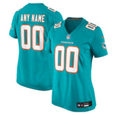 Miami Dolphins Women's Custom Game Jersey Aqua - Nike