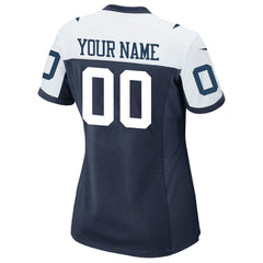 Dallas Cowboys Women's Alternate Custom Game Jersey Navy - Nike