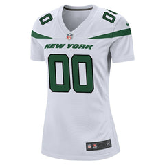 New York Jets Women's Custom Game Jersey White - Nike