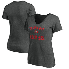 Tampa Bay Buccaneers Women's Victory Arch V-Neck T-Shirt Heathered Gray - NFL