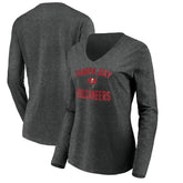 Tampa Bay Buccaneers Women's Victory Arch Long Sleeve V-Neck T-Shirt Heather Gray - NFL