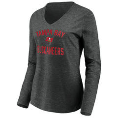 Tampa Bay Buccaneers Women's Victory Arch Long Sleeve V-Neck T-Shirt Heather Gray - NFL