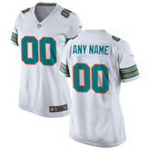 Miami Dolphins Women's Alternate Custom Game Jersey White - Nike