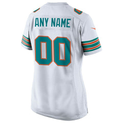 Miami Dolphins Women's Alternate Custom Game Jersey White - Nike