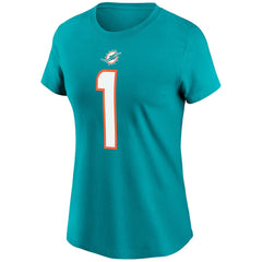 Tua Tagovailoa Miami Dolphins Women's Name & Number T-Shirt Aqua - Nike