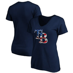Tampa Bay Rays Logo Women's Banner Wave V-Neck T-Shirt Near Me