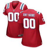 New England Patriots Women's Alternate Custom Jersey Red - Nike