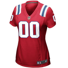New England Patriots Women's Alternate Custom Jersey Red - Nike