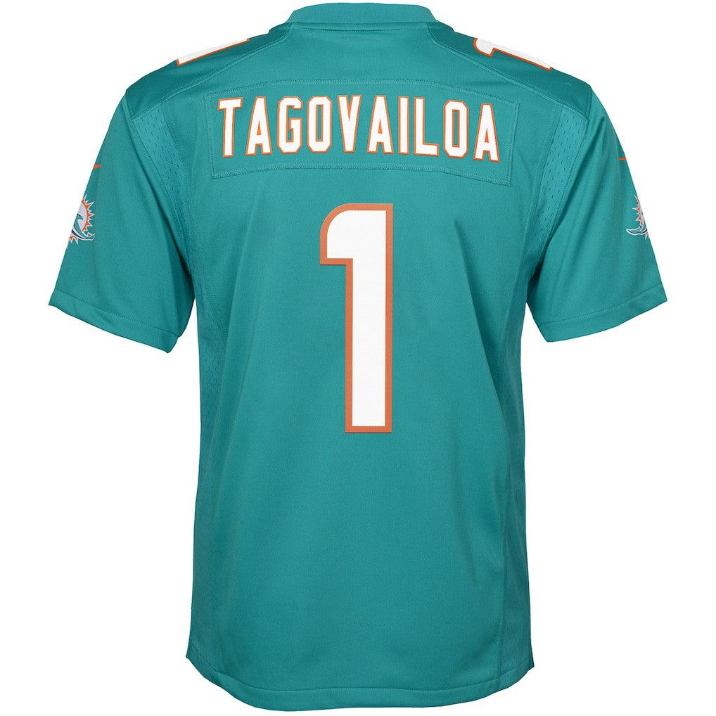 Tua Tagovailoa Miami Dolphins Youth Game Jersey - Aqua | NFL Jerseys