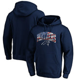 Carolina Panthers Banner Wave Fitted Pullover Hoodie Navy - NFL