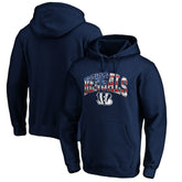 Cincinnati Bengals Banner Wave Fitted Pullover Hoodie Navy - NFL