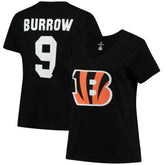 Joe Burrow Cincinnati Bengals Women's Plus Size Name & Number V-Neck T-Shirt Black - Fanatics