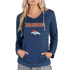 Denver Broncos Concepts Sport Women's Mainstream Tri-Blend Raglan Hoodie V-Neck Top Navy - NFL