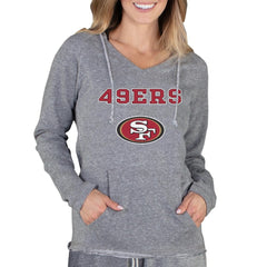 San Francisco 49ers Concepts Sport Women's Mainstream Tri-Blend Raglan Hoodie V-Neck Top Gray - NFL