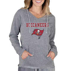 Tampa Bay Buccaneers Concepts Sport Women's Mainstream Tri-Blend Raglan Hoodie V-Neck Top Gray - NFL