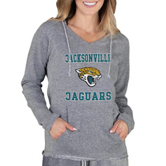 Jacksonville Jaguars Concepts Sport Women's Mainstream Tri-Blend Raglan Hoodie V-Neck Top Gray - NFL