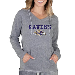 Baltimore Ravens Concepts Sport Women's Mainstream Tri-Blend Raglan Hoodie V-Neck Top Gray - NFL