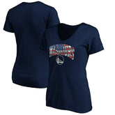 NBA - Golden State Warriors Women's Banner Wave V-Neck T-Shirt - Navy