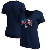 NBA - Milwaukee Bucks Women's Banner Wave V-Neck T-Shirt - Navy