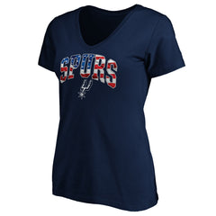 NBA - San Antonio Spurs Women's Banner Wave V-Neck T-Shirt - Navy