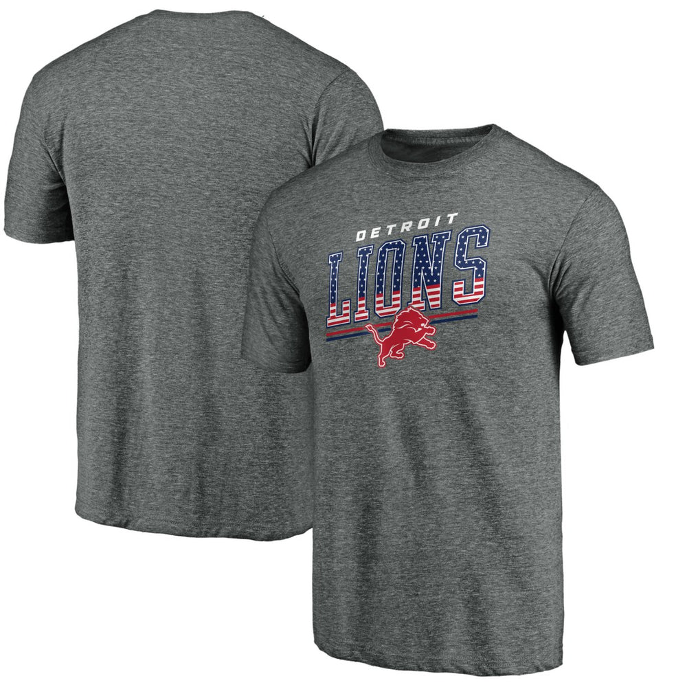 Detroit Lions Team Freedom Tri-Blend T-Shirt Gray - NFL