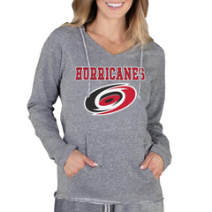 Carolina Hurricanes - Concepts Sport Women's Mainstream Terry Tri-Blend Long Sleeve Hooded Top Gray