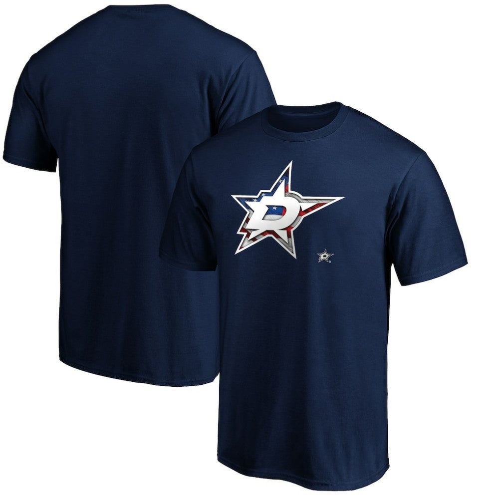 Dallas Stars - Banner Wave Logo T-Shirt Navy