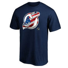 New Jersey Devils - Banner Wave Logo T-Shirt Navy