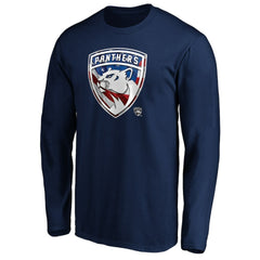 Florida Panthers - Banner Wave Logo Long Sleeve T-Shirt Navy