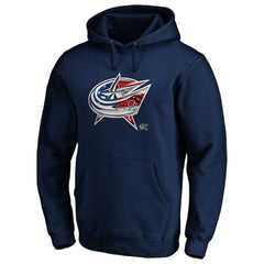 Columbus Blue Jackets - Banner Wave Logo Pullover Hoodie Navy