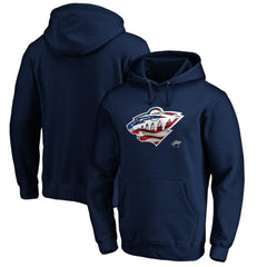 Minnesota Wild - Banner Wave Logo Pullover Hoodie Navy