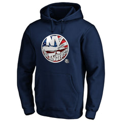 New York Islanders - Banner Wave Logo Pullover Hoodie Navy