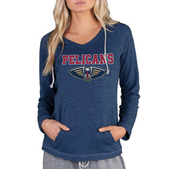 NBA - New Orleans Pelicans Concepts Sport Women's Mainstream Terry Hooded Top - Navy
