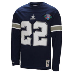 Emmitt Smith Dallas Cowboys Throwback Retired Player Name & Number Long Sleeve Top Navy - Mitchell & Ness
