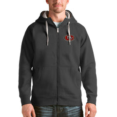San Francisco 49ers Antigua Victory Full-Zip Hoodie Charcoal - NFL