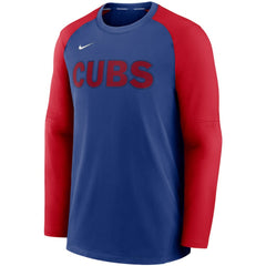 Chicago Cubs Nike Authentic Collection Pregame Performance Raglan Pullover Sweatshirt Clearance