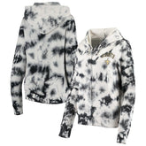 New Orleans Saints New Era Women's Tie Dye Fleece Full-Zip Hoodie Black - NFL