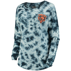 Chicago Bears New Era Women's Tie-Dye Long Sleeve T-Shirt Navy - NFL
