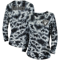 Las Vegas Raiders New Era Women's Tie-Dye Long Sleeve T-Shirt Black - NFL