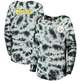 Pittsburgh Steelers New Era Women's Tie-Dye Long Sleeve T-Shirt Black - NFL