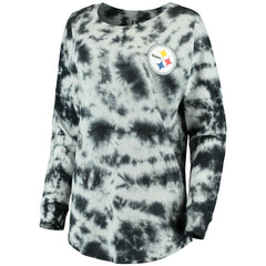 Pittsburgh Steelers New Era Women's Tie-Dye Long Sleeve T-Shirt Black - NFL